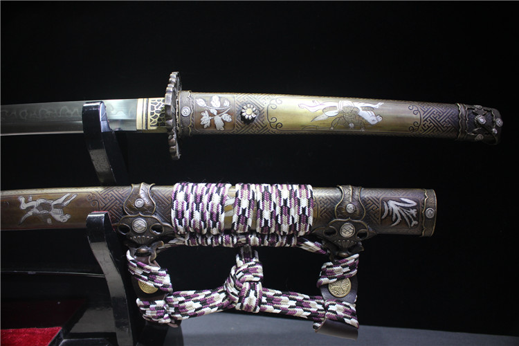 新しい季節 銅装鎏金銀精彫T 10焼刃『雲龍打刀』武具 刀装具 日本刀