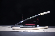 H79-精品六棱白木T10烧刃连体居合刀-白虎斩刄