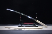 H79-精品六棱白木T10烧刃连体居合刀-白虎斩刄