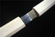 H79-精品六棱白木T10烧刃连体居合刀-白虎斩刄