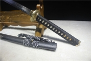 H109-28寸长款全手工T10烧刃长足锯齿纹铜纯铜装武士刀--火凤凰