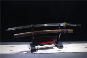 H135-特价️精品花梨木鞘铜装T10钢覆土烧刃武士刀   --飓风