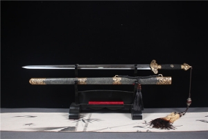 HY-159精品26寸全铜剑装手工包珍珠鱼皮羽毛纹清剑——天子剑