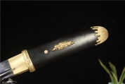 HY-174新款12寸纯铜装黑檀木T10覆土烧刃武士刀小乌丸肋差一浪人短刀