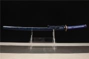 HY-332精雕黄铜仿古剑装-高碳钢发黑白刃腐蚀雕刻闪电纹理武士刀——闪电之刃