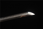 HY-420 新款26寸黑檀木一体镶牛角T10钢逆足纹烧刃全磨上研真横手居合武士刀——暗香